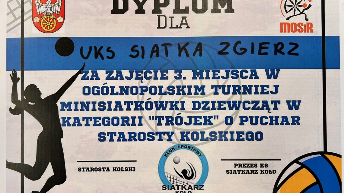 Turniej o Puchar Starosty Kolskiego – III miejsce dla UKS Siatka Zgierz